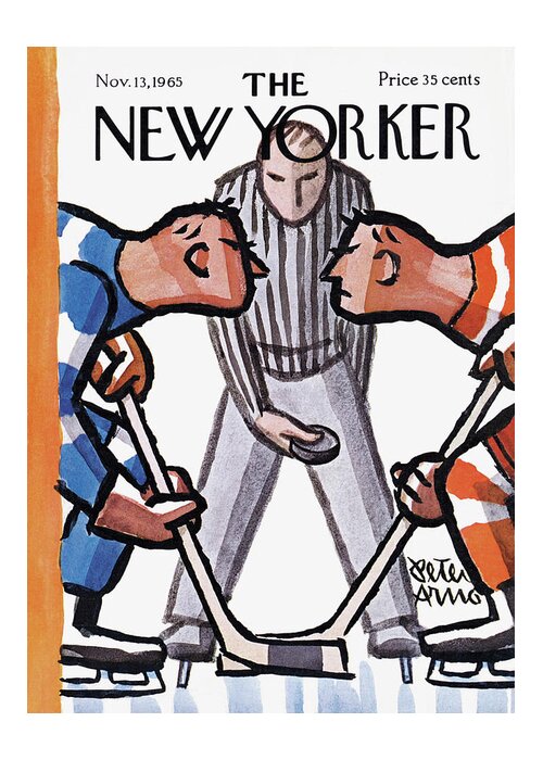 Sports Greeting Card featuring the painting New Yorker November 13th, 1965 by Peter Arno