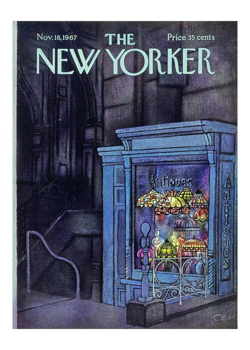 Illustration Greeting Card featuring the painting New Yorker November 18th 1967 by Charles E Martin
