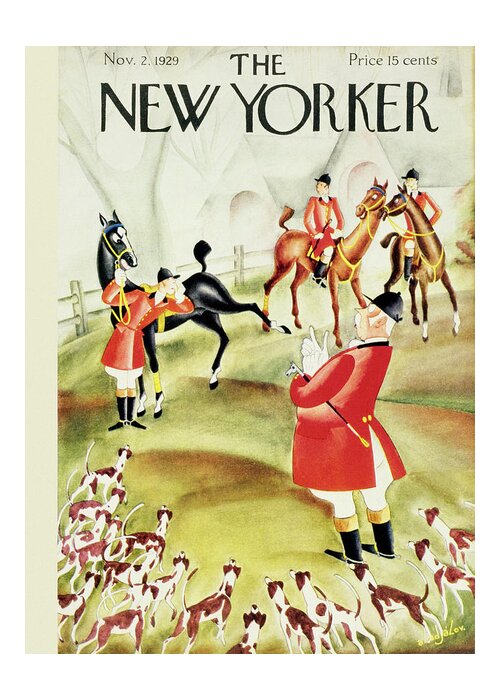 Sport Greeting Card featuring the painting New Yorker November 2 1929 by Constantin Alajalov