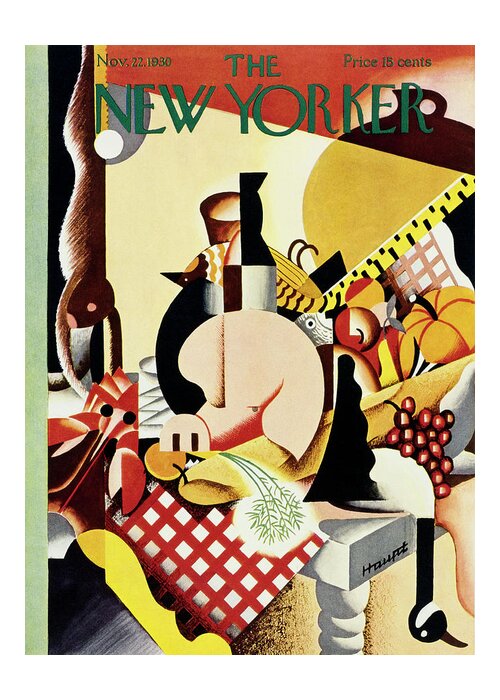 Illustration Greeting Card featuring the painting New Yorker November 22 1930 by Theodore G Haupt