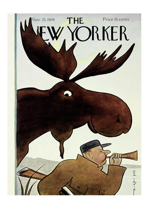 Shadowing Greeting Card featuring the painting New Yorker November 25 1939 by Rea Irvin