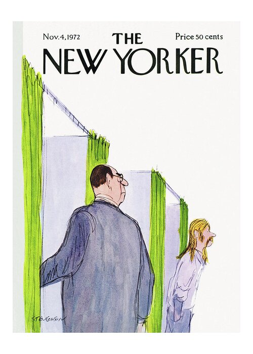 James Stevenson Jst Greeting Card featuring the painting New Yorker November 4th, 1972 by James Stevenson