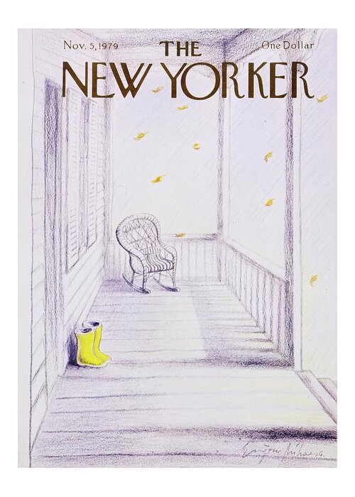 Illustration Greeting Card featuring the painting New Yorker November 5th 1979 by Eugene Mihaesco