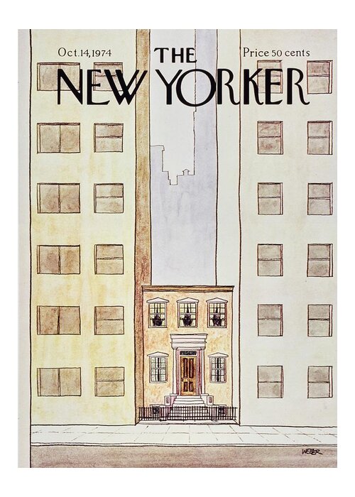 Illustration Greeting Card featuring the painting New Yorker October 14th 1974 by Robert Weber