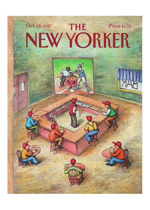  Leisure Greeting Card featuring the painting New Yorker October 19th, 1987 by John O'Brien