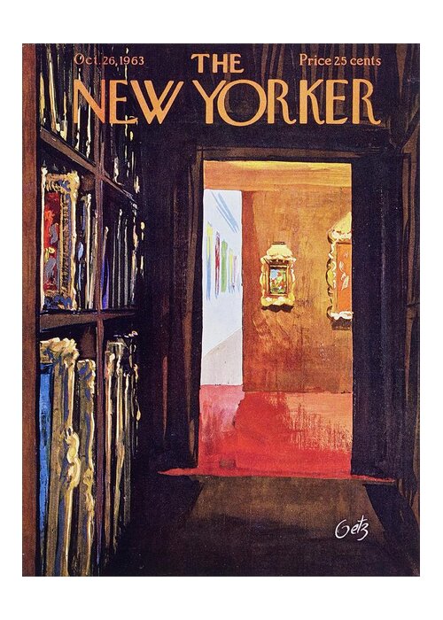 Illustration Greeting Card featuring the painting New Yorker October 26th 1963 by Arthur Getz