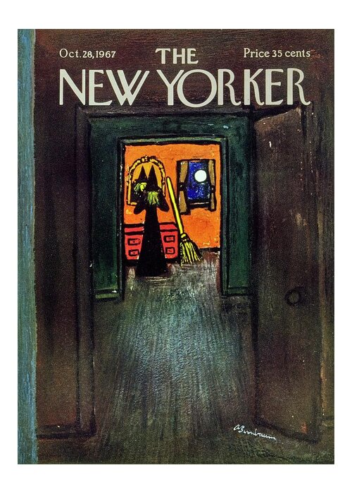 Illustration Greeting Card featuring the painting New Yorker October 28th 1967 by Aaron Birnbaum