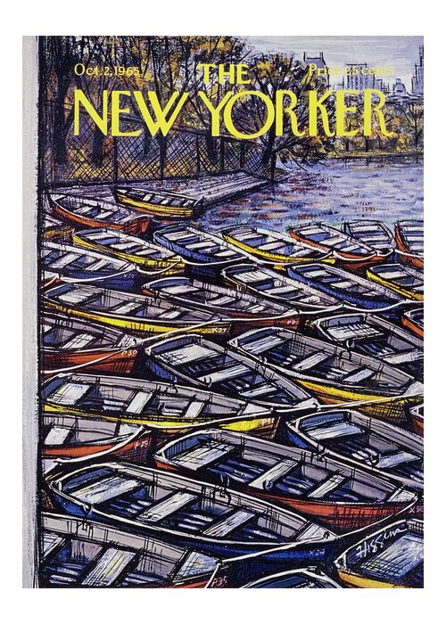 Illustration Greeting Card featuring the painting New Yorker October 2nd 1965 by Donald Higgins