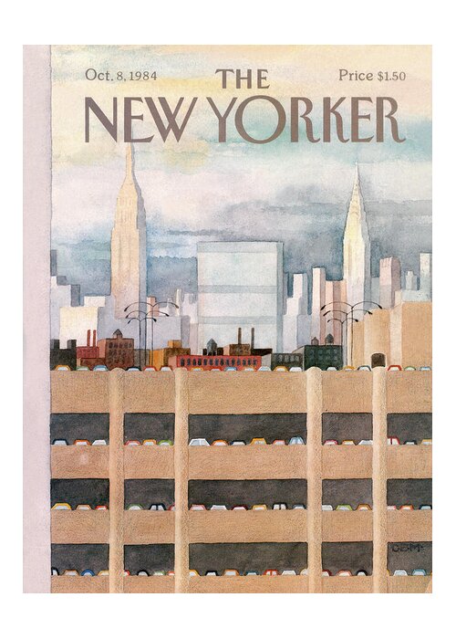 New York City Greeting Card featuring the painting New Yorker October 8th, 1984 by Charles E Martin
