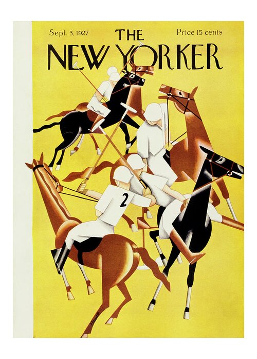 Illustration Greeting Card featuring the painting New Yorker September 3, 1927 by Theodore G Haupt