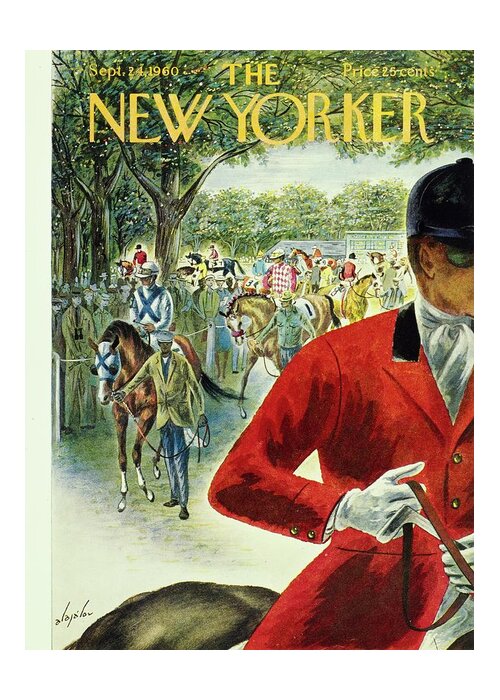 Illustration Greeting Card featuring the painting New Yorker September 24th 1960 by Constantin Alajalov