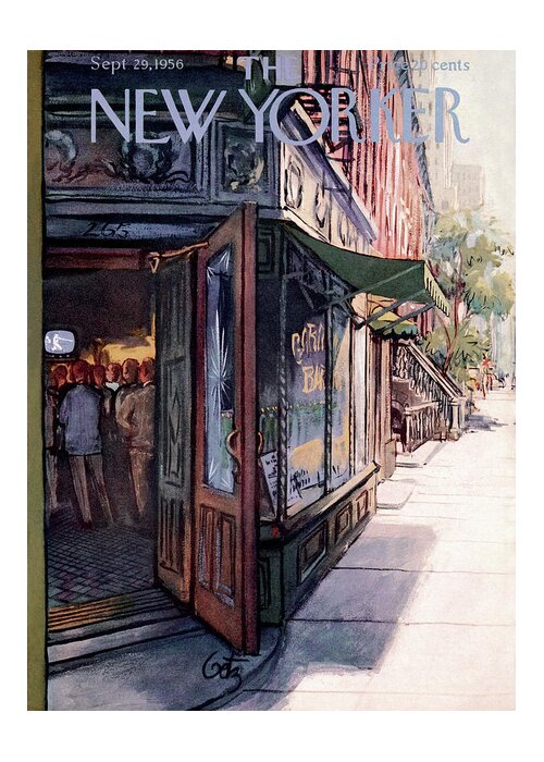 Suburb Greeting Card featuring the painting New Yorker September 29th, 1956 by Arthur Getz