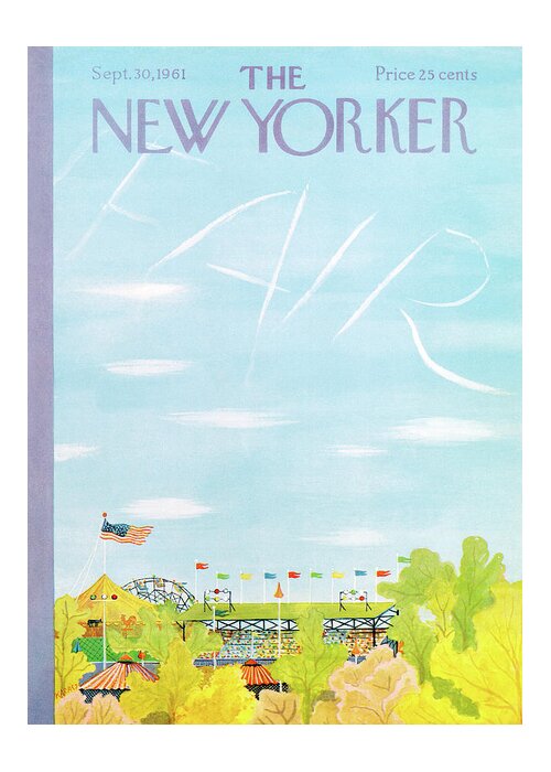 Fair Greeting Card featuring the painting New Yorker September 30th, 1961 by Ilonka Karasz