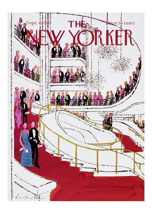 Illustration Greeting Card featuring the painting New Yorker September 30th 1974 by Laura Jean Allen
