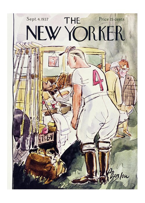Sport Greeting Card featuring the painting New Yorker September 4 1937 by Perry Barlow