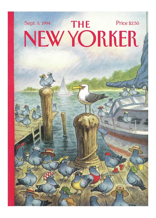 Labor Day Greeting Card featuring the painting New Yorker September 5th, 1994 by Peter de Seve