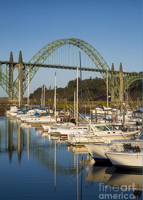 Oregon Greeting Card featuring the photograph Newport Harbor Morning by Brian Jannsen