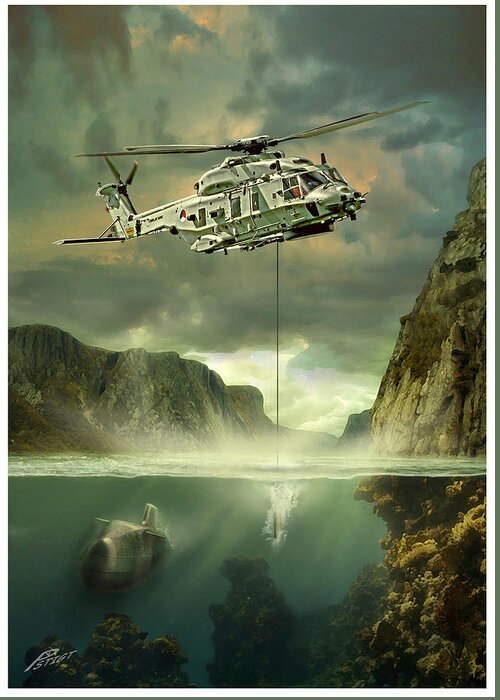 War Greeting Card featuring the digital art Nh90nfh by Peter Van Stigt