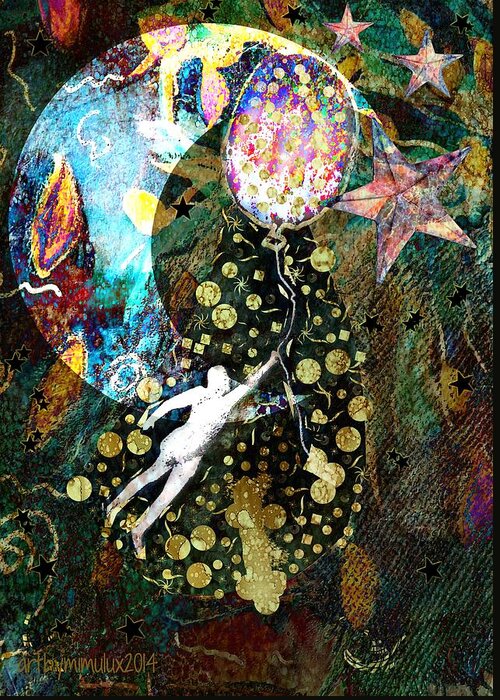 Night Greeting Card featuring the digital art Night Flight by Mimulux Patricia No