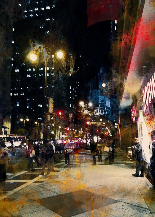Night Greeting Card featuring the photograph Night in the City by John Rivera