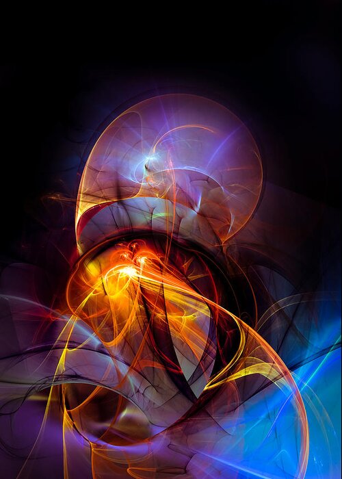 Abstract Greeting Card featuring the digital art Night ride by Modern Abstract
