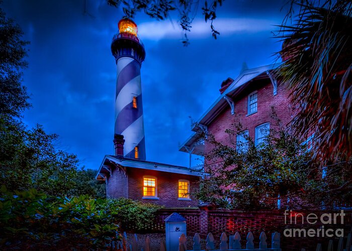 Lighthouse Greeting Card featuring the photograph Nightshift by Marvin Spates