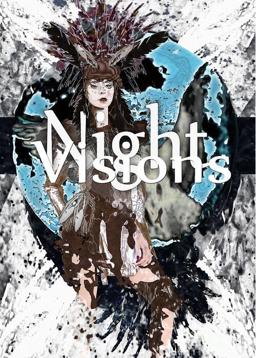 Nightvisions Greeting Card featuring the digital art NightVisions by Asegia