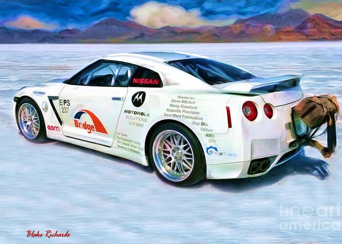  Greeting Card featuring the photograph Nissan Salt Flats by Blake Richards