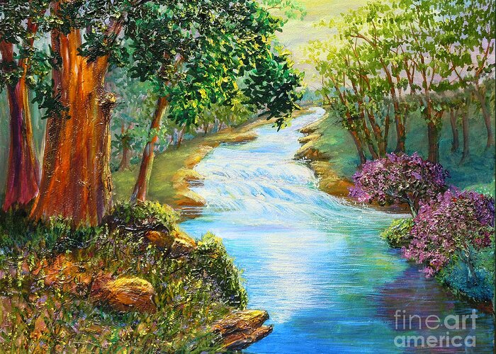 Lee Greeting Card featuring the painting Nixon's A Luminous View of the Rapidan River by Lee Nixon