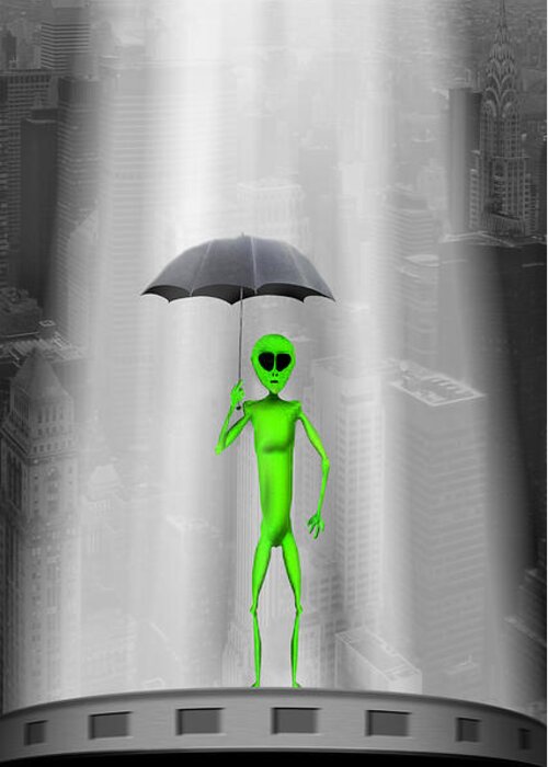 Surrealism Greeting Card featuring the photograph No Intelligent Life Here by Mike McGlothlen