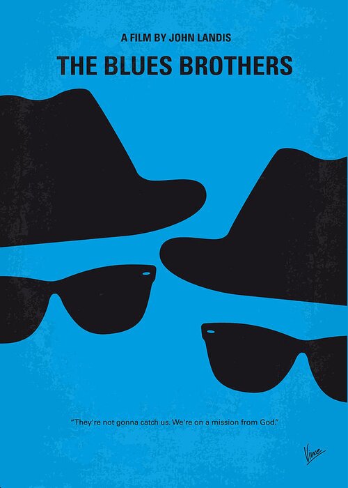 Blues Greeting Card featuring the digital art No012 My blues brother minimal movie poster by Chungkong Art