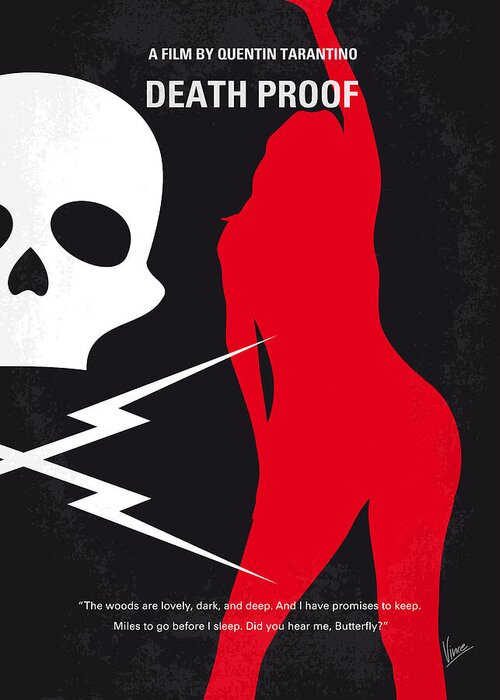 Death Proof Greeting Card featuring the digital art No018 My Death Proof minimal movie poster by Chungkong Art