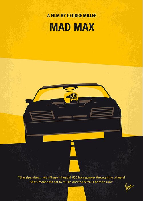 Mad Max Greeting Card featuring the digital art No051 My Mad Max minimal movie poster by Chungkong Art