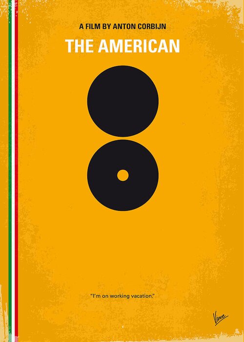 The Greeting Card featuring the digital art No088 My The American minimal movie poster by Chungkong Art