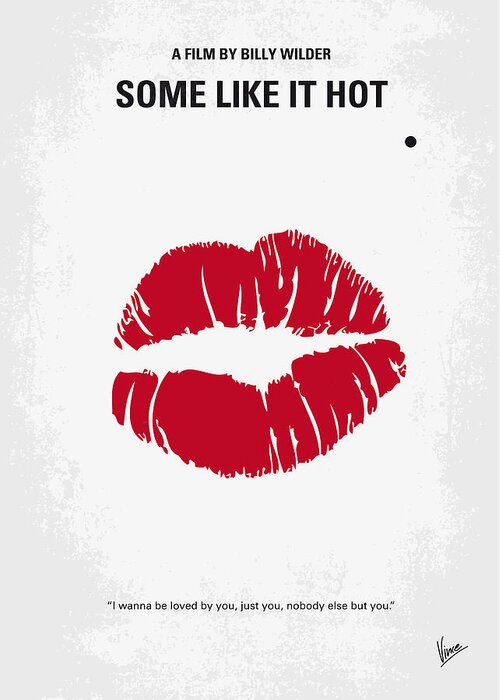 Some Greeting Card featuring the digital art No116 My SOME LIKE IT HOT minimal movie poster by Chungkong Art