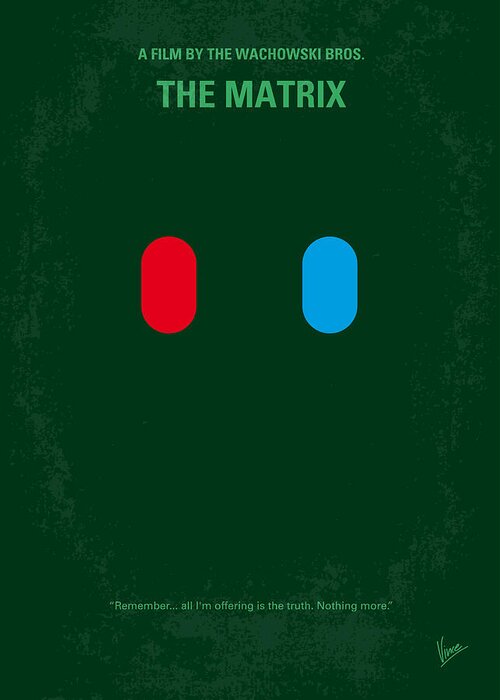 The Matrix Greeting Card featuring the digital art No117 My MATRIX minimal movie poster by Chungkong Art