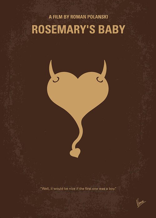 Rosemarys Baby Greeting Card featuring the digital art No132 My Rosemarys Baby minimal movie poster by Chungkong Art