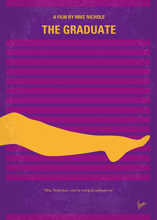 The Graduate Greeting Card featuring the digital art No135 My THE GRADUATE minimal movie poster by Chungkong Art