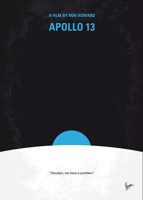 Apollo 13 Greeting Card featuring the digital art No151 My Apollo 13 minimal movie poster by Chungkong Art