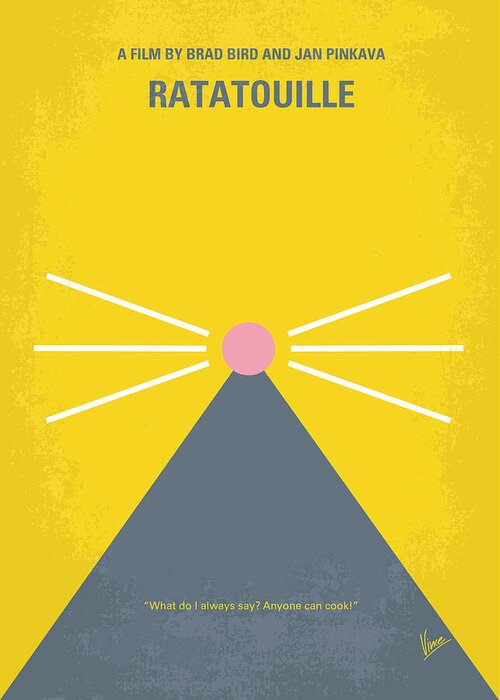 Ratatouille Greeting Card featuring the digital art No163 My Ratatouille minimal movie poster by Chungkong Art