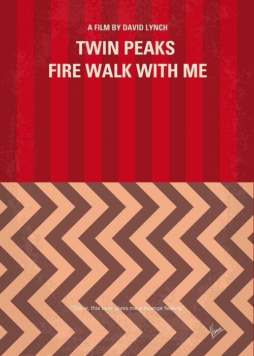 Twin Peaks Greeting Card featuring the digital art No169 My Fire walk with me minimal movie poster by Chungkong Art