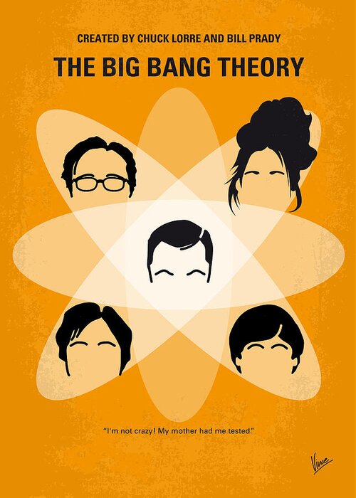 The Big Bang Theory Greeting Card featuring the digital art No196 My The Big Bang Theory minimal poster by Chungkong Art