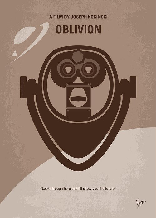 Oblivion Greeting Card featuring the digital art No217 My Oblivion minimal movie poster by Chungkong Art