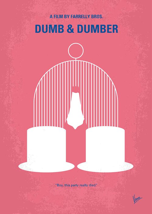 Dumb And Dumber Greeting Card featuring the digital art No241 My Dumb and Dumber minimal movie poster by Chungkong Art