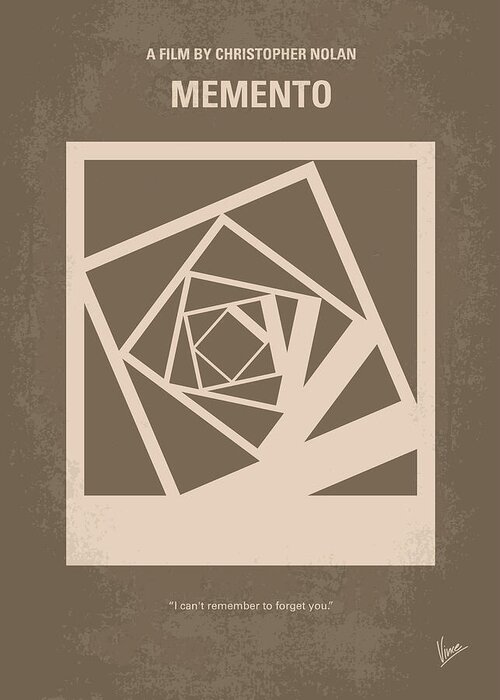 Memento Greeting Card featuring the digital art No243 My Memento minimal movie poster by Chungkong Art