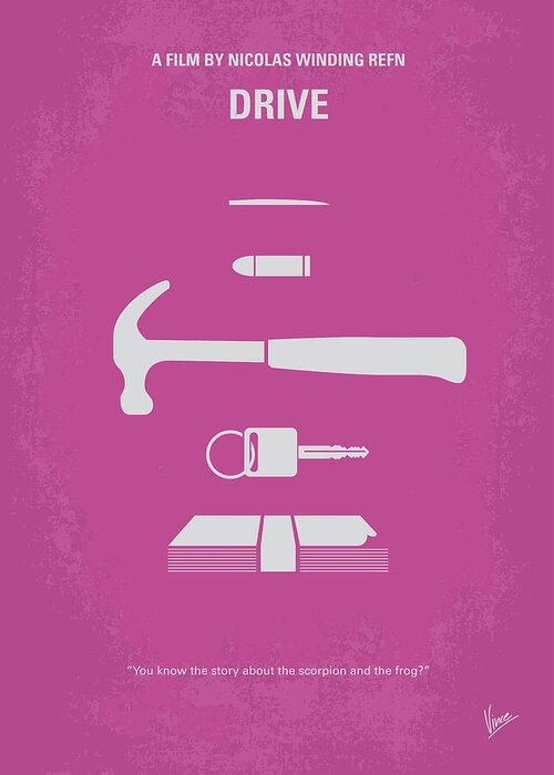 Drive Greeting Card featuring the digital art No258 My DRIVE minimal movie poster by Chungkong Art