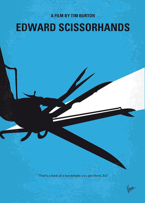 Edward Greeting Card featuring the digital art No260 My Scissorhands minimal movie poster by Chungkong Art