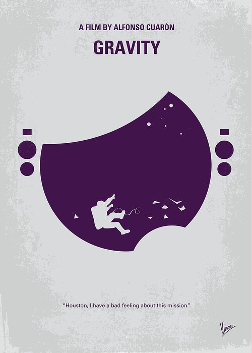 Gravity Greeting Card featuring the digital art No269 My Gravity minimal movie poster by Chungkong Art
