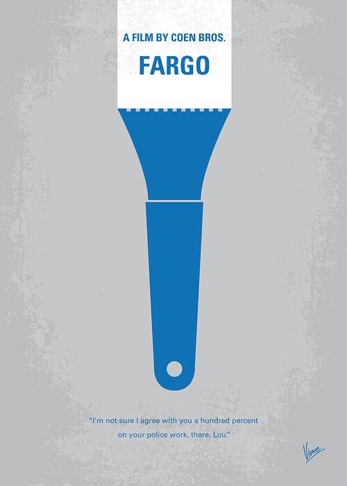Fargo Greeting Card featuring the digital art No283 My FARGO minimal movie poster by Chungkong Art