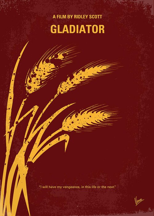 Gladiator Greeting Card featuring the digital art No300 My GLADIATOR minimal movie poster by Chungkong Art